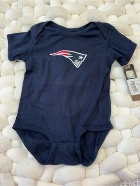 New England Patriots Navy Baby One-Piece Bodysuit
